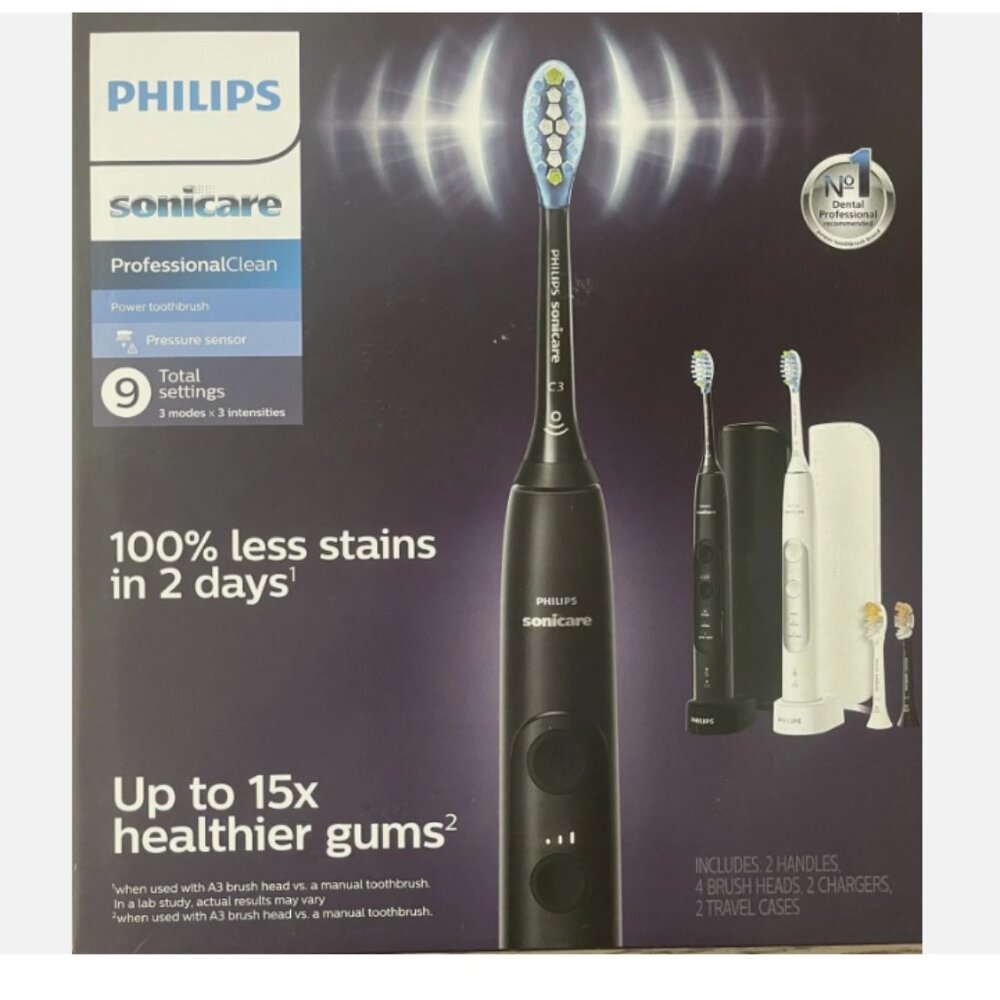 Philips Sonicare Professional Clean Rechargeable Electric Toothbrush, 2-pack - Picture 2 of 3